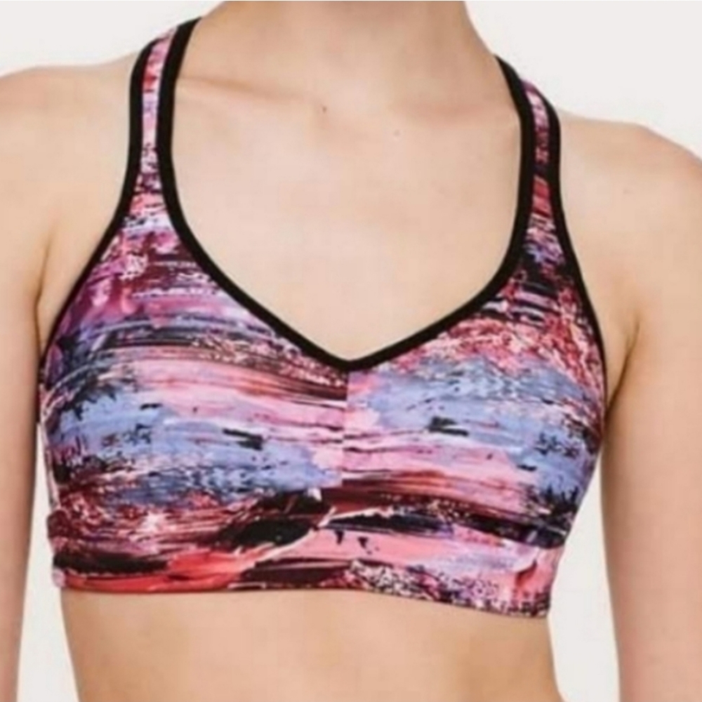 NWT Lululemon Speed Up Bra, Size 6, Black, Pink